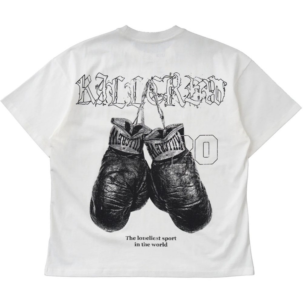 Kill Crew RELAXED FIT LUX "VINTAGE BOXING" T-SHIRT - WHITE